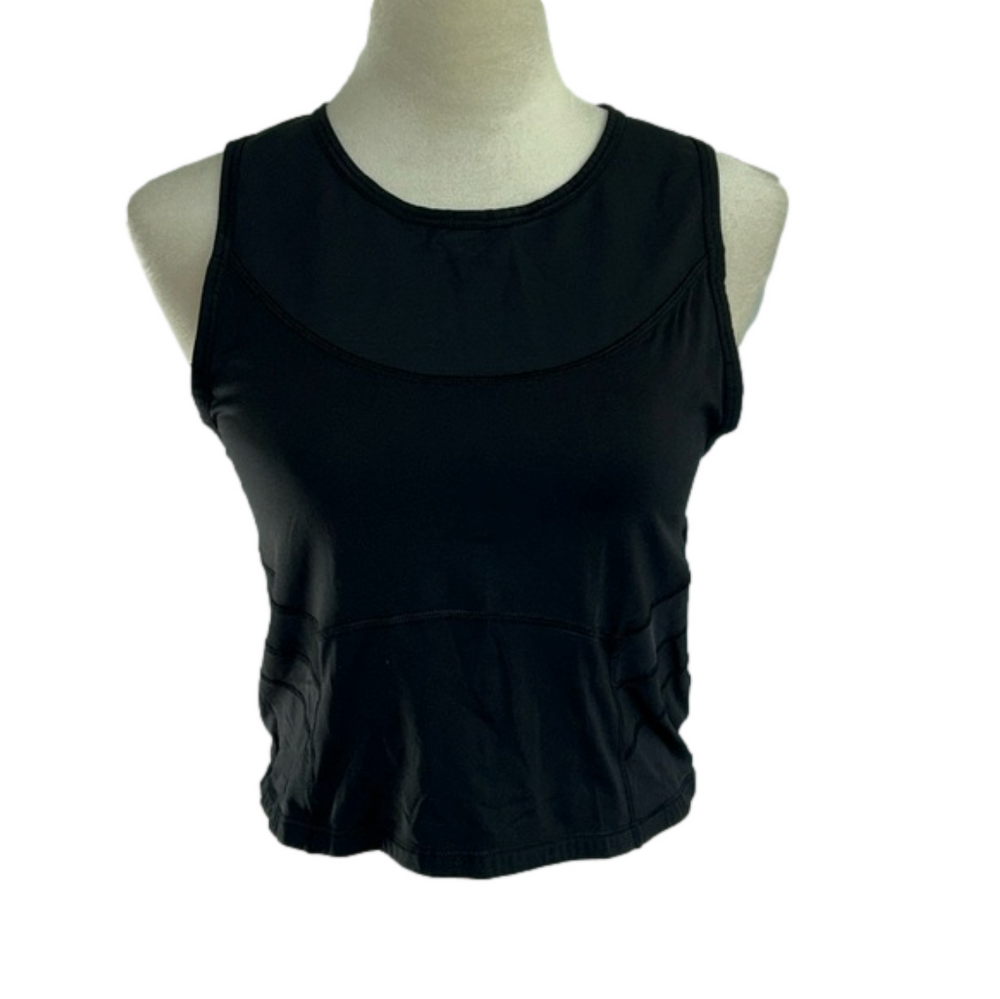 Athleta Black w/ Mesh Crop Top: Size Medium